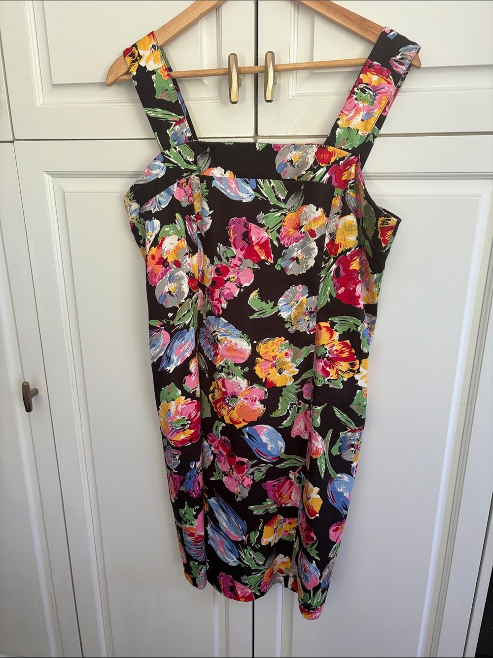 Suzy Floral Black Sundress with Wide Straps L